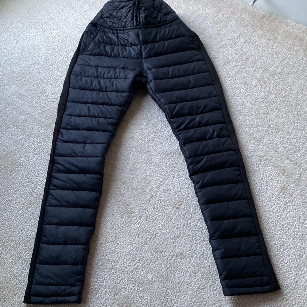 NWT , doly joynic Black insulated snow quilted puffer pants, size:S